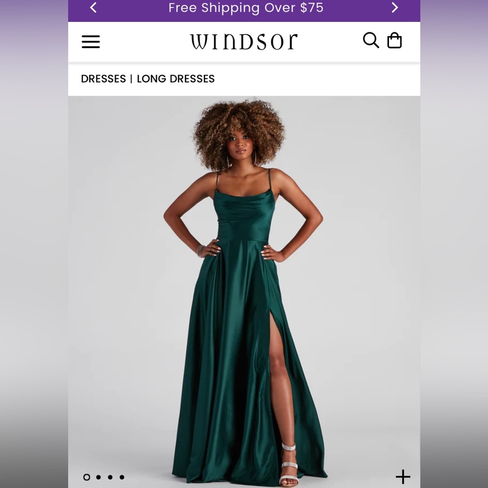WINDSOR formal satin lace up dress in hunter green